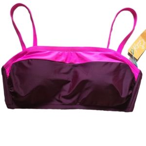 Kona Sol Target 🎯 Bra Size Full Support Coverage Bikini Burgundy Purple Pink DD